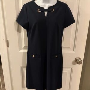 Tommy Hilfiger Navy Mini Dress with Gold Accents
